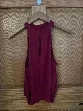 Express Burgundy Keyhole Halter Camisole